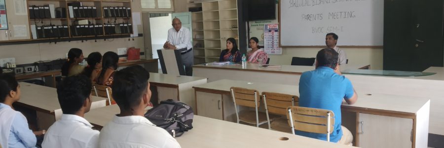 The Nodal Officer Dr.D.S.Dhote sir addressing parents in the meeting